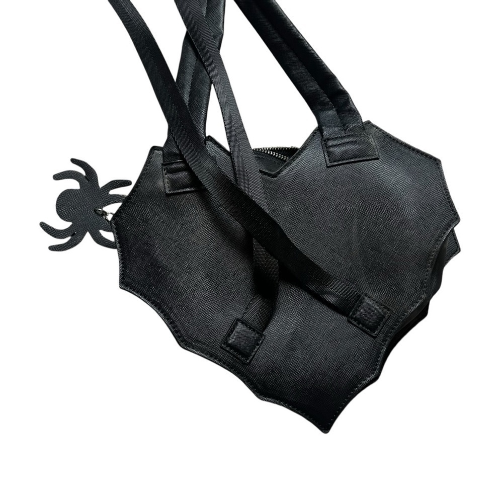 Mad Engine Spiderweb Heart Backpack Purse Goth Halloween Punk - Picture 3 of 6